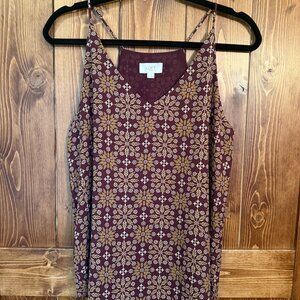 LOFT Spaghetti Strap Floral Tank Top Size Small